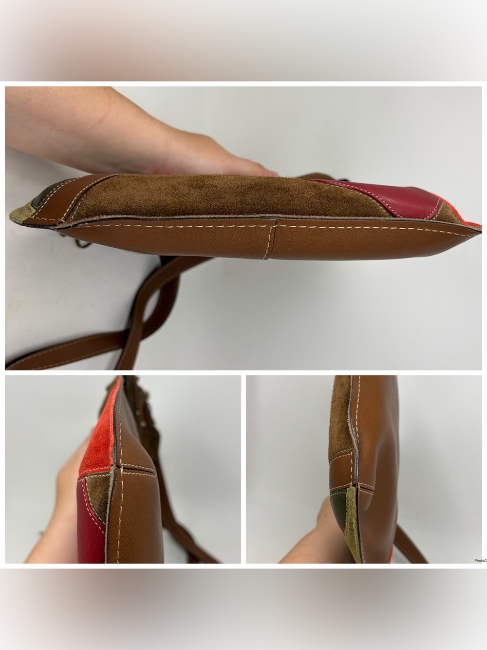Coach Rare VTG Limited Edition Poppy for Peace Suede Leather Crossbody Bag Y2K - Picture 9 of 11